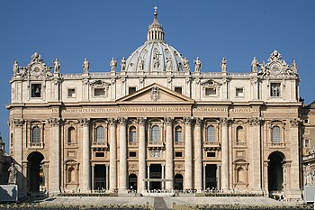 12門徒中的西門彼得(Simon Peter):認出人子、得到天國的鑰匙 2 350px 0 Basilique Saint Pierre Rome 2